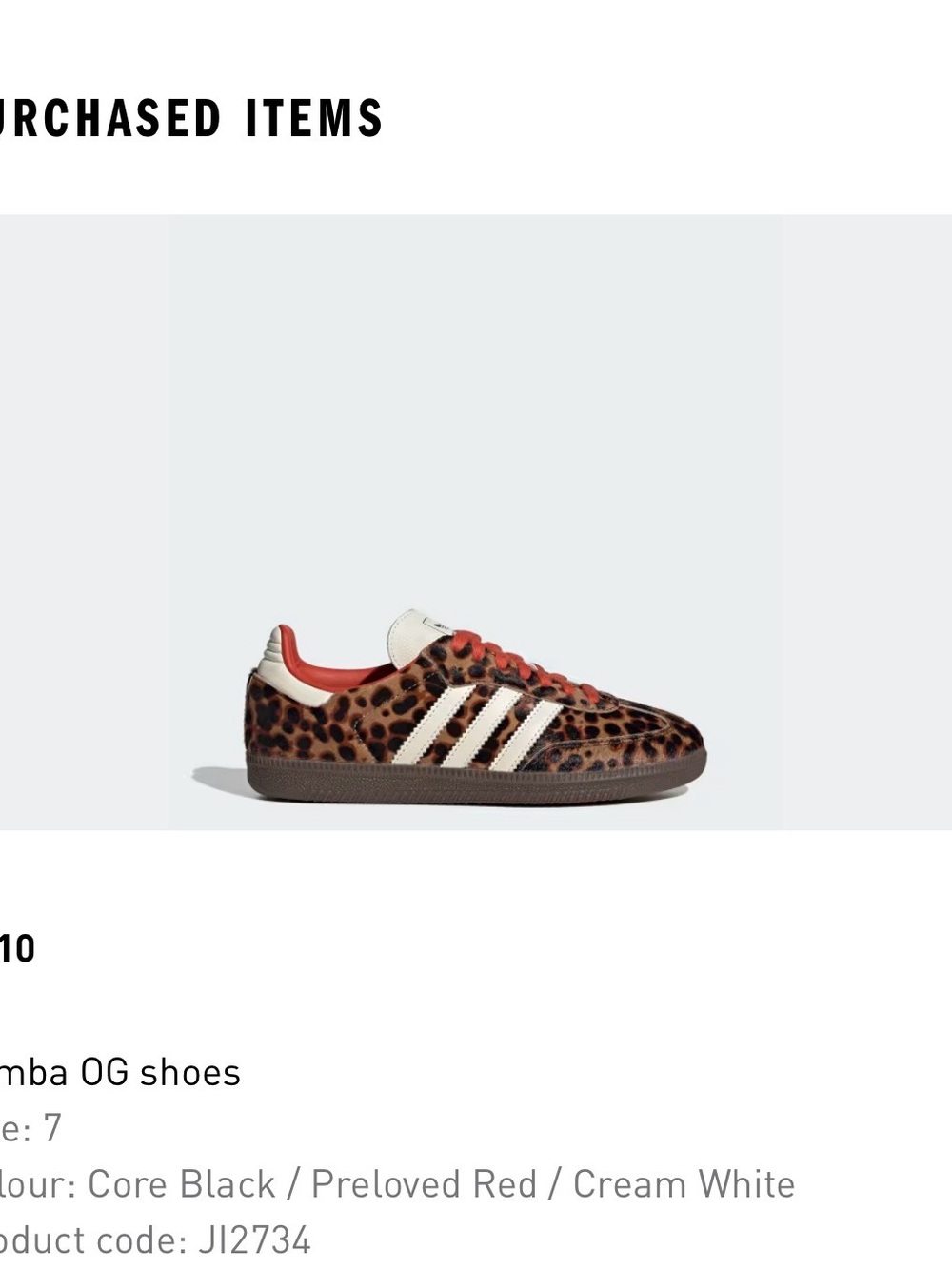 adidas Samba OG Women’s Sneakers - Leopard Print / Red / Cream